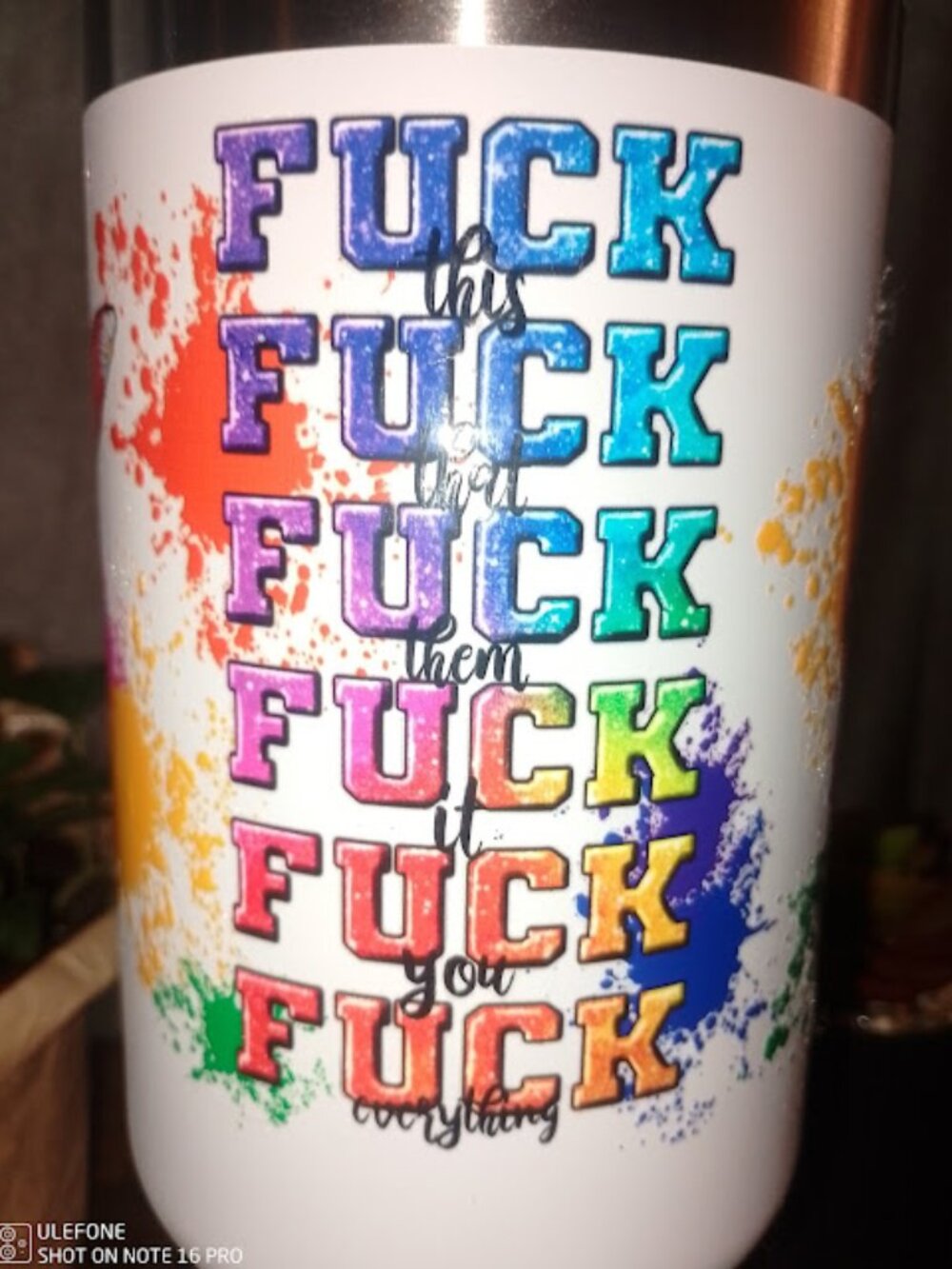 🖤 Rainbow Skull & Explicit Venting Travel Tumbler (40oz)